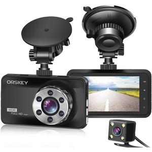 Dash Cam Front and Rear 1080P Full HD Dual Dash Camera in Car Camera Dashboard Camera Dashcam for Cars 170 Wide Angle with 3.0" LCD Display Night Vision and G-Sensor