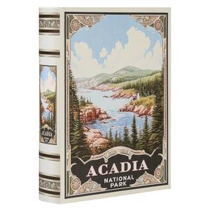 XIAOAIKA Decorative Wooden Book Box - Vintage Faux Book Boxes with National Park Design, Secret Storage with Magnetic Closure, Leather Cover, Perfect for Home Office Bookshelf (1 x Kings Canyon)