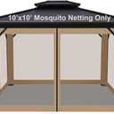 Replacement Universal Gazebo Netting 4 Panels with Zipper for Garden Patio Yard, ONLY Netting(10'x10', Khaki)