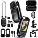 POV Body Camera with 1.47" Display, 2K HD Thumb Action Camera, 64GB Magnetic Wearable Body Cam with Charging Case, 6-8H Total Runtime, App GPS Data Overlay & Stabilization