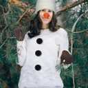 7 Pcs Christmas Snowman Costumes for Women Adult Winter Snowman Accessories Beanie Knit Hat 3 Black Faux Fur Pom Poms Carrot Nose Gloves Tutu Skirt for Holiday Cosplay Party