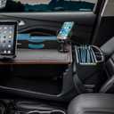 AutoExec Efficiency FileMaster Car Desk for Your Vehicle Workstation and Mobile Office, Mahogany with 400 watt Power Inverter, Phone Mount, Tablet Mount and Phone Vent Clip