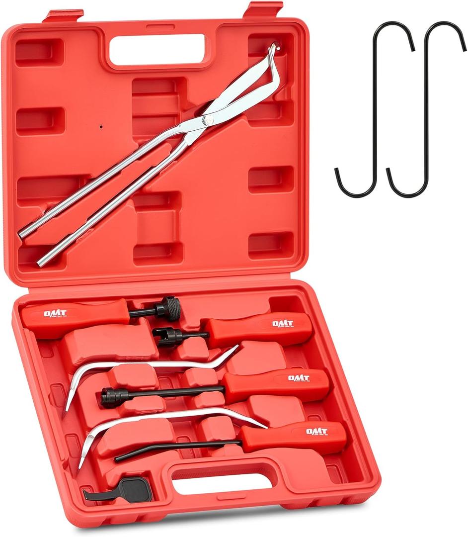 Orion Motor Tech 10pc Drum Brake Tool Kit, Drum Brake Tool with Drum Brake Spring Tool, Brake Spring Compressor, Brake Spring Pliers, Drum Brake Adjusting Tool, Brake Spoon Set, Brake Drum Tool Kit
