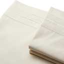 Rhapsody Luxurious Pillowcase Set 1800 Thread Count Brushed Microfiber with 4 Line Embroidery Hotel Luxury Comfy Breathable Bed Sheets Easy-Fit, Extra Soft & Wrinkle Free (Beige, Pilowcases), King Size