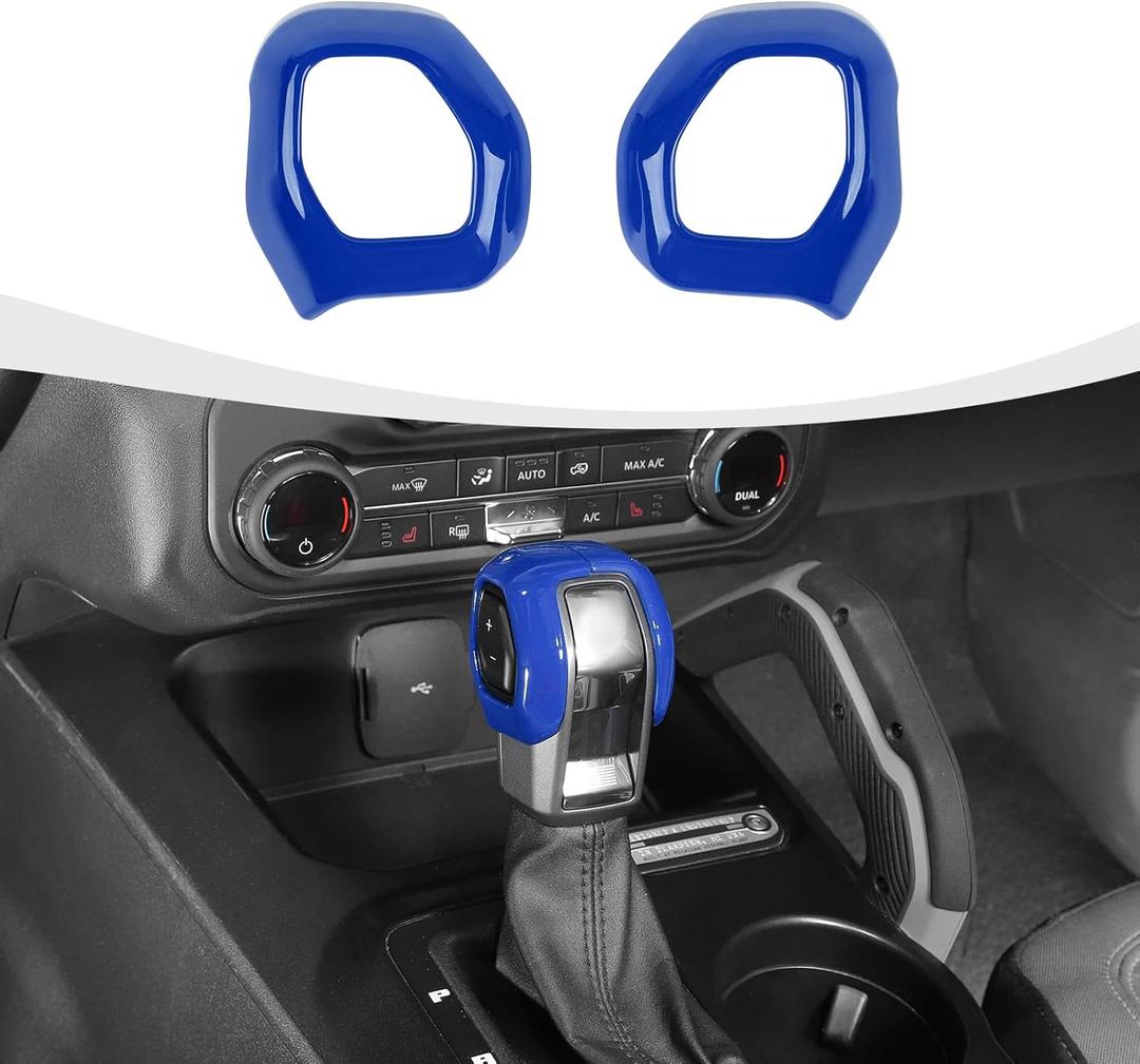 Gear Shift Knob Trim Cover Compatible with 2021-2025 Ford Bronco Interior Accessories, Blue