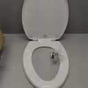Bemis 7300SLEC Slow Close Toilet Seat, Easy Clean Hinges and Durable Plastic Seat, Made in USA, Elongated, White