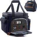 Travel Carrying Case Compatible with Jackery 500, Portable Power Station Storage Case with Water- proof Bottom and Pocket for Jackery Accessories, Storage Bag Only (Black)