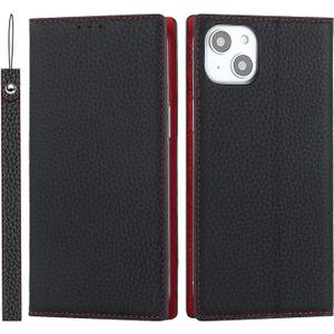 case for iPhone 15 Case Genuine Leather Wallet with Card Holder for Women Men Flip Folio Credit Card Slots Stand Shockproof Phone Cover-Black Phone Case