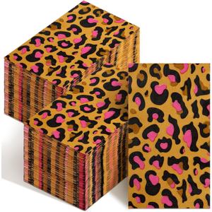 Zonon Leopard Print Guest Napkins Animal Disposable Guest Hand Towels Bathroom Cocktail Dinner Decorative Paper Napkins for Christmas Party Bridal Baby Shower Wedding Restaurant(Leopard,200 Pcs)