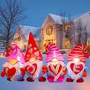 4FT Decorations Inlflatable Love 4 Gnome, Blow Up 4 Gnomes with Lights Outdoor Decor for Romantic Party,Wedding Anniversary, Home,Patio,Lawn Garden Yard Decor