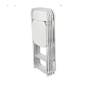 5 Pk. Stackable Wedding Party Event Chairs 400 lb. Capacity Premium White Plastic Folding Chair
