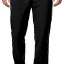 JMIERR Mens Chino Pants Casual Stretch Golf Pants Waist Tapered Trousers Lightweight Comfy Pants with Zipper Pockets (Black, M)