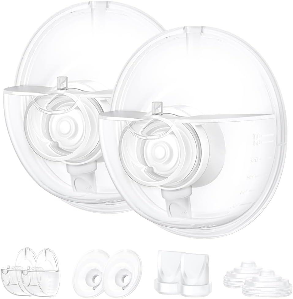 2 Full Set Collector Cup Compatible with Momcozy M5, Only for M5 Breast Pump Replacement Accessories with 24mm Flange, Collector Cup, Duckbill Valve, Diaphragm
