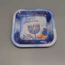 Izzy 'n' Dizzy Hanukkah Plates - 9 Inch - 10 Pack - Hanukkah Paper Goods - Blue and White Chanukah Themed Party Supplies