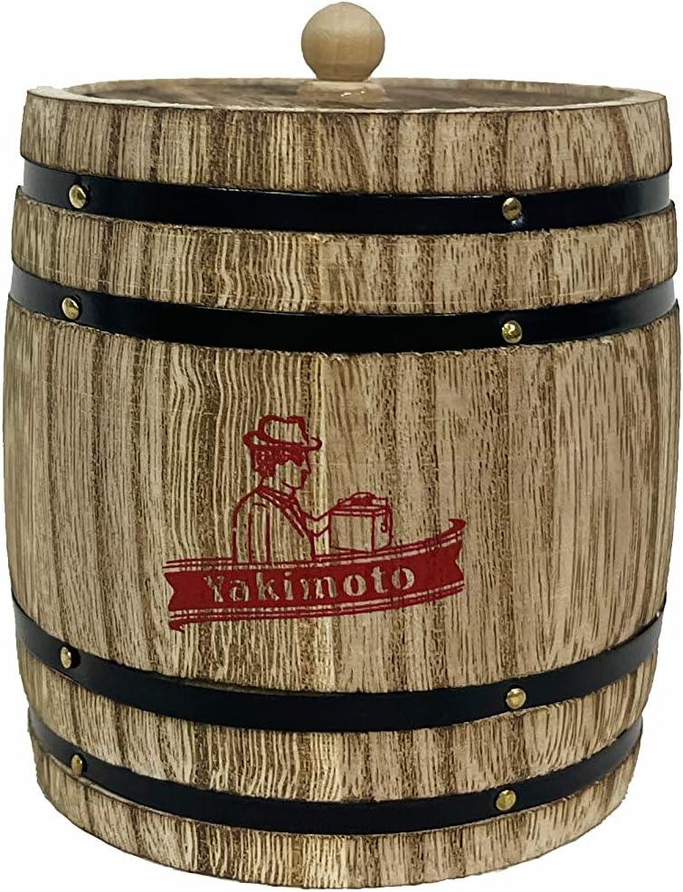 Yakimoto Wooden Barrel With Lid Food Storage Container Tea Canister Kitchen Storage Caddy For Tea Bag, Loose Tea, Flour, Coffee, Bean, Food Preserve