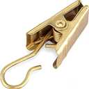 50Pcs Electroplating Curtain Clips with Hooks Wide Flat,Art Craft Display,Curtain Clips,for Home Decoration, Outdoor Party Hanging Wire Holder Art Craft DisplayLight Gold