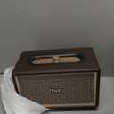 Home Speaker with Premium Audio | Rich Bass, Rotary Dial for Volume Control | Toggle Switch, Wireless Bluetooth & 3.5mm Aux Input for Turntable | Record Player, AC Powered (Upgraded Version)