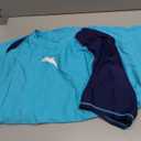 Halcurt Women's Plus Size Rash Guard Short Sleeve Swim Shirts Loose Fit UPF50+ Sun Protection Swimsuit Top Only (3X, Light Blue)