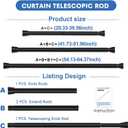 Shower Curtain Rod Adjustable Curtain Rods 30-64 Inch Black Shower Rod Curtain Rods no Drilling Expandable Tension Curtain Rod Spring Rod for Bathroom Closet Doorway Windows