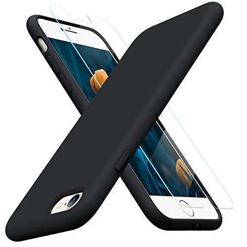 Miracase Designed for iPhone 14 Pro Case with Screen Protector, [Upgraded Camera Protection], Shockproof Liquid Silicone Rubber Phone Case Cover for 14 Pro 6.1 inch, Black