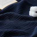 Bedsure 100% Cotton Muslin Blankets for Adults Large Throw 50x70 Inches - 4-Layer Breathable and Lightweight, Soft Boho Gauze Muslin Cotton Blanket for Couch Decor Travel Summer, Navy Blue