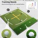 Golf Mat with Simulate Fairway & Rough Turf, 5x4ft, 21mm-50mm Heavy-Duty Turf and High Elasticity Base Golf Hitting Mat for Indoor and Outdoor Practice, with 6 Tees, Ideal Golf Gifts for Men Dad