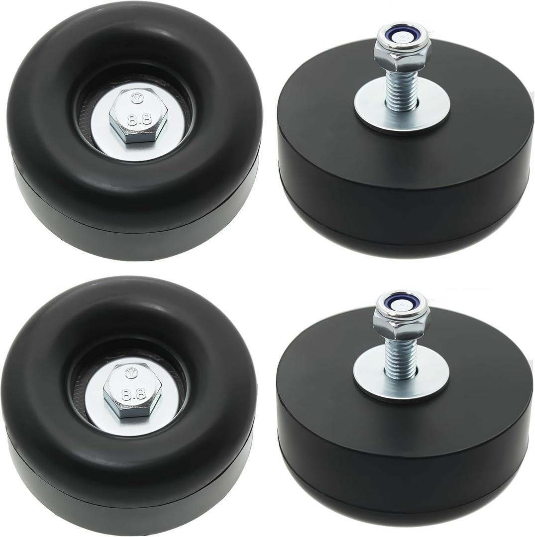 Heavy Duty Rubber Anti Vibration Feet for Generators, Pressure Washers, Air Compressors and Pumps Rubber Foot Pads,1 X 2.5 in,with Screw Kits, 4-Pack