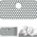 Sink Protectors for Kitchen Sink 13x11 &16x12 &19x14 &21x16 &22x13 &24x13 &26x14 &28x14 &30x16, Large Silicone Sink Mats Grid for Bottom of Farmhouse Sink (28x14.4, Rear Drain)