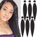 Dorsanee Dark Brown Braiding Hair Pre Stretched 20 Inch 6 Packs Braiding Hair Extensions for Crochet Box Braids Twists Locs Hair Itch Free Soft Yaki Texture Hot Water Setting (20inch,#4)