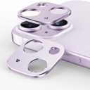 KISMER 2 Packs Camera Lens Protector for iPhone 14 Plus/iPhone 14 Matte Finish Aluminum Alloy [No Glass Lens Cover] [Unobstructed Shooting] [Case Friendly] [Premuim Metal] Purple