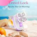 Electric Razors for Women, Rechargeable Rotary Painless Shaver for Legs Bikini Facial Hair Removal, Body Wet/Dry Razor Water Resistant Grooming Kit, Cordless Womens Trimmer for Grooming (Purple)