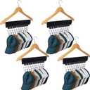 Hat Organizer Holder for Hanger & Room Closet, 4Pack Hat Storage Clips, for Hang Baseball Hats Rack, Ball Caps, Winter Beanie & Accessories, Fits All Hangers (4PC Black)