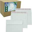 A6 Invitation envelopes120 PCS 4.7x6.5 in - windowless design 120GSM white paper envelopes with printabl quick self-seal for invitations, greeting cards, photos invoices