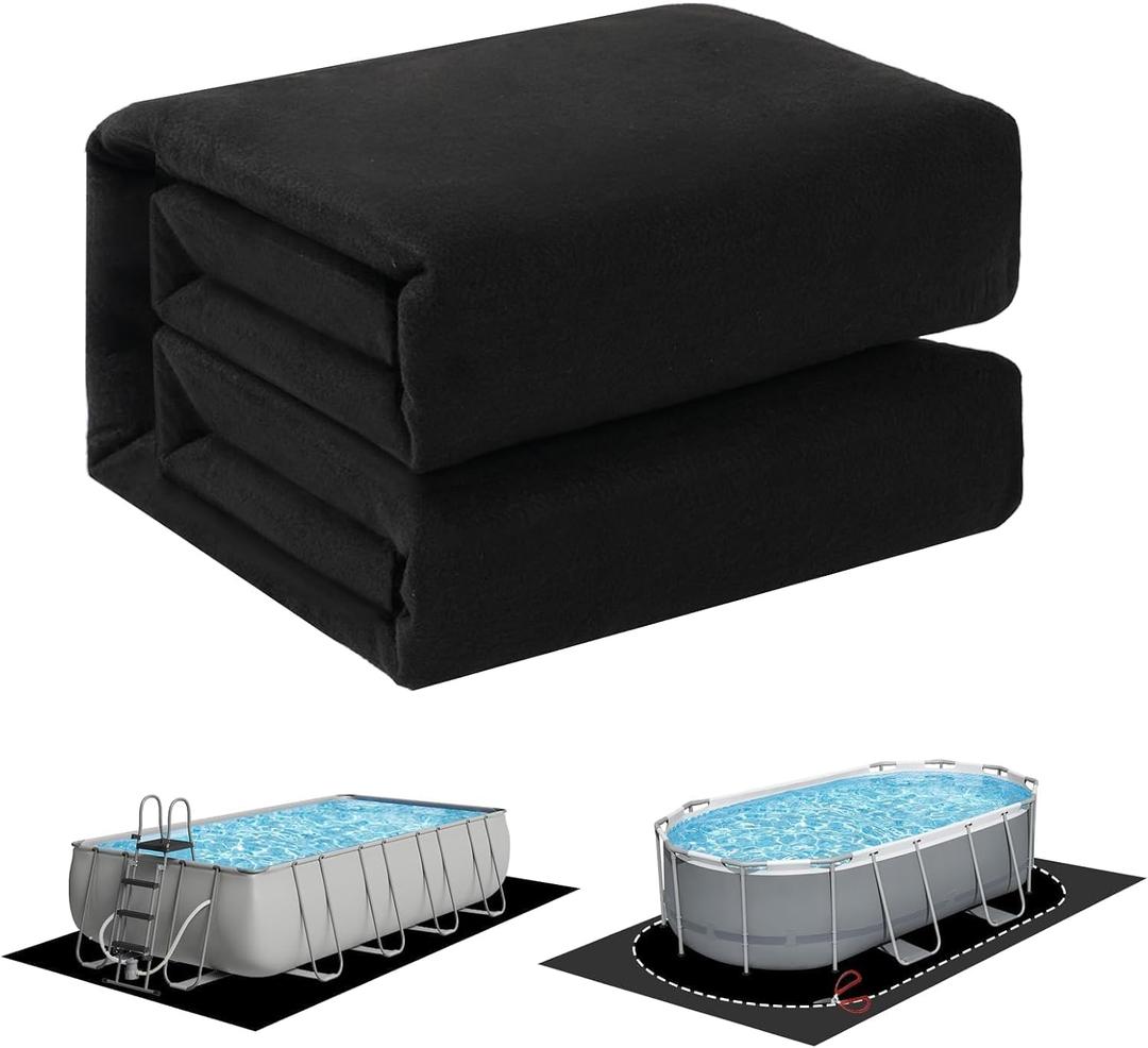 Safana Upgrade Thicken 12 x 18 ft Rectangular Pool Liner Pad for Rectangle/Oval Above Ground Pool, 300g/㎡ Seamless Swimming Pool Mat, Under Pool Padding, Puncture Protection, Extend Liner Life