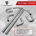 3 Inch Universal T304 Stainless Steel Exhaust Pipe Tubing Kit 16 Gauge Custom Straight U Bend 45 & 90 Degree Mandrel 8PCS