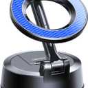 Vacuum Magnetic Car Phone Holder, 360Adjustable, Compatible with iPhone 12-17 Series & Dashboard Mount & Tesla, 80+LBS Strong Suction Cup Phone Holders for Your Car, MagSafe-Compatible (Blue)