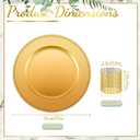 200 Pieces Charger Plates Bulk with Napkin Rings,Beaded Style,Gold | Plastic Plate Chargers, Napkin Rings,13'' Round Dinner Plate Set ,for Wedding Baby Shower Party