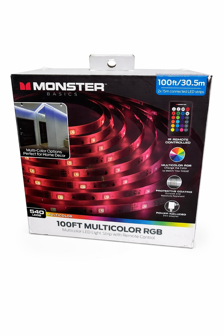 Monster 100ft Multi-Color LED Light Strip- Perfect For Home Decor