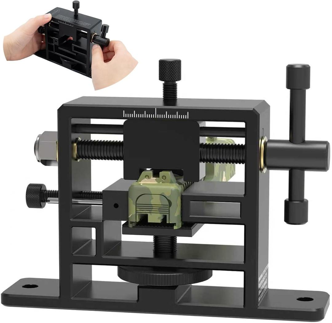 Handgun Sight Pusher Heavy Duty Tool for Precise Rear Sight Removal and Adjustment, Adjustable Base for Square Slides