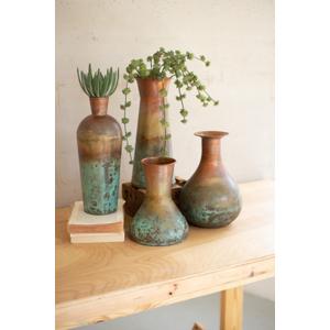 KALALOU Set of Four Two-Toned Copper Vases NDE1363
