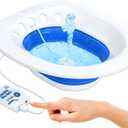 Msiori Electric Sitz Bath for Toilet Seat - Suitable for Pregnant Women and Perineal Care, Hemorrhoids, Sits Bath Kit for Women, Perineal Soaking - Yoni Steam Seat - Collapsible - Navy