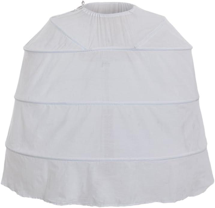 DUNHAO COS Women's White Crinoline Pannier Underskirt Victorian Dress (White)