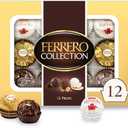 Ferrero Collection, 12 Count, Premium Gourmet Assorted Hazelnut Milk Chocolate, Dark Chocolate and Coconut, 4.6 oz Pack of 3 BBD: 09/17/25
