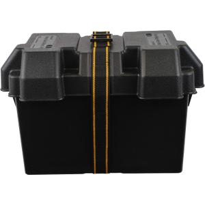 Attwood 9067-1 Vented Battery Box with Mounting Strap, Fits Group 27 Series Batteries, Black