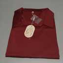 Zeagoo Satin Blouses for Women Silk Button Down Shirts Long Sleeve Tops (Red, L)