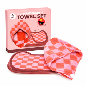2 x 4 Pcs Spa Headscarf Towel Set
