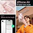 Meifigno Designed for iPhone Air Case with Ring Stand (6.5"), [Built-in Mirror] [Compatible with MagSafe] [Glitter Card & Wrist Strap] Removable Phone Stand +Designed for iPhone 17 Air Case, Rose Gold