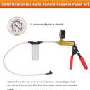 2 in 1 Brake Bleeder Kit with Hand Vacuum Pump with Gauge Adapters Automotive Brake Fluid Bleeding Set with Protected Case for Car Truck (Red)