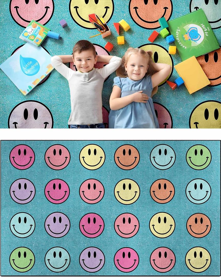 OLEEK LARGE CLASSROOM RUG ELEMENTARY CLASROOM RUGS FOR KIDS ROOM - CLASS CARPET ELEMENTARY