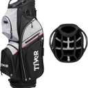 TIVOR 2026 Golf Cart Bag - 14-Way Full-Length Dividers, 9 Pockets, Easy-Access Handle & Ergonomic Straps | Perfect for Cart & Walking, Includes Rain Cover